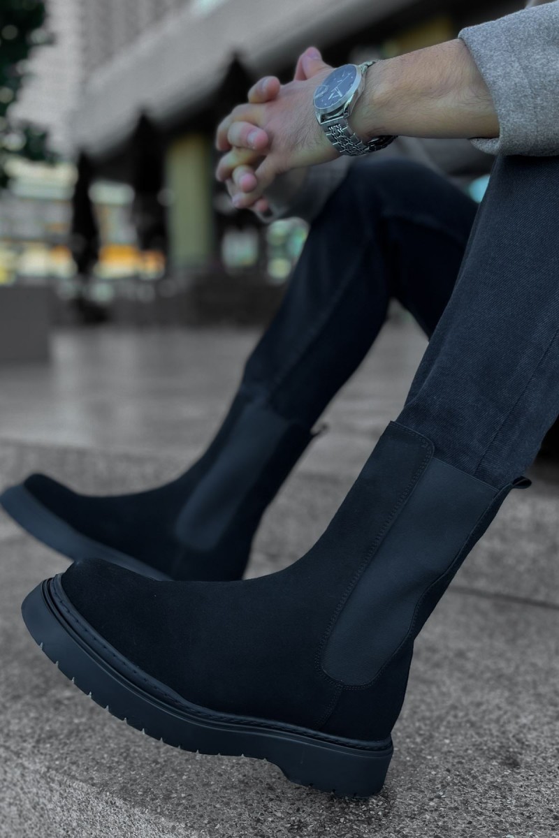 Mens Alaska Boots - Black Suede - 223