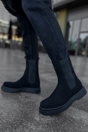 Mens Alaska Boots - Black Suede - 223