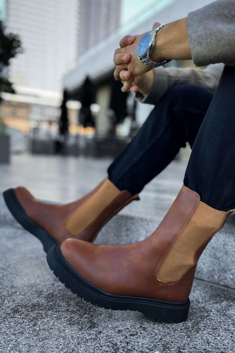 Mens Alaska Boots - Tan Black - 223