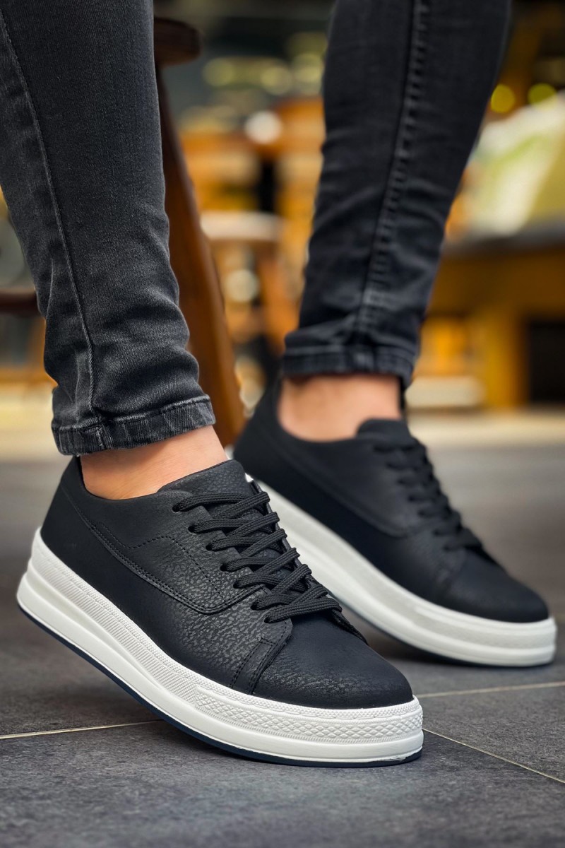 Mens Sneakers - Black -White - 2401