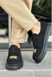 Mens Classic Shoes - Black Suede - 2402