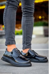 Mens Classic Shoes - Black Patent Leather - 2403