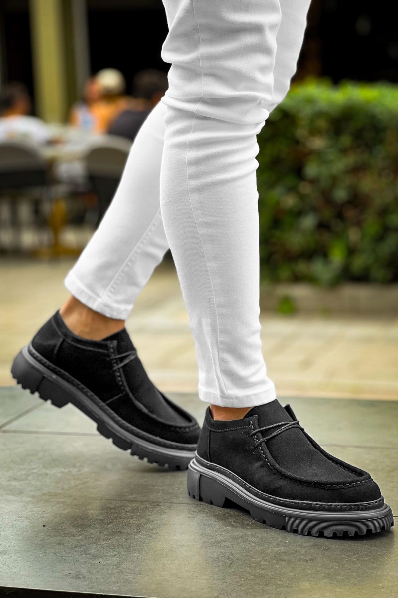 Mens Shoes - Black Suede - 2404