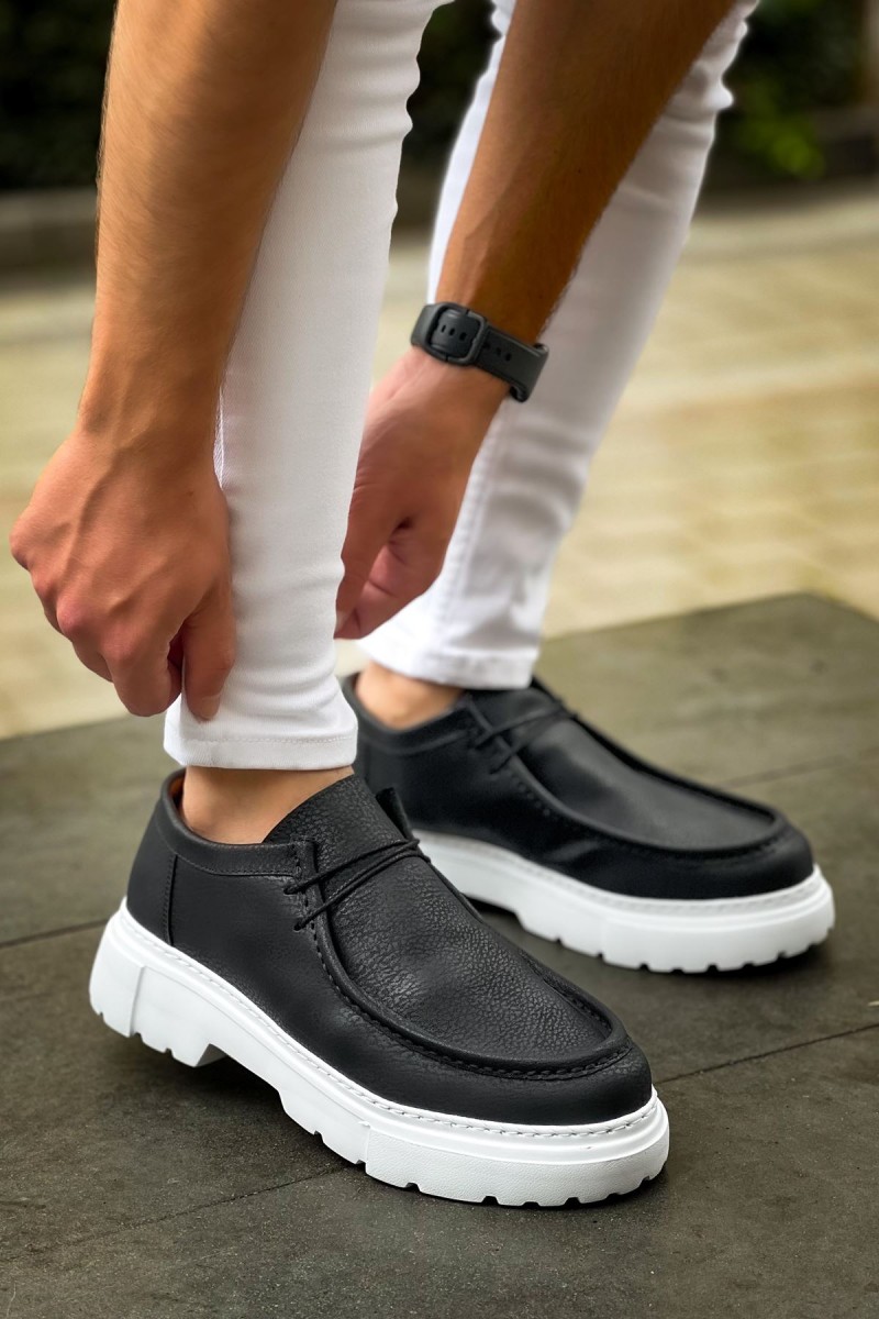Mens Shoes - Black White - 2404