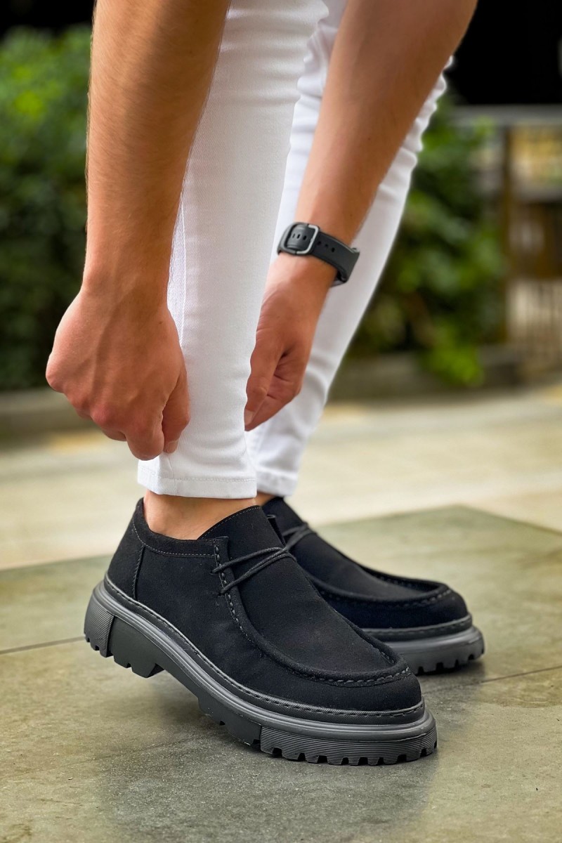 Mens Shoes - Black Suede - 2404
