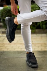 Mens Shoes - Black Suede - 2404