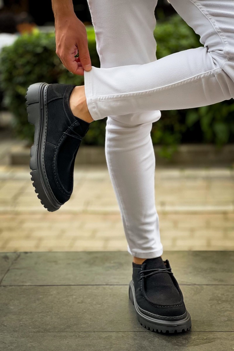 Mens Shoes - Black Suede - 2404