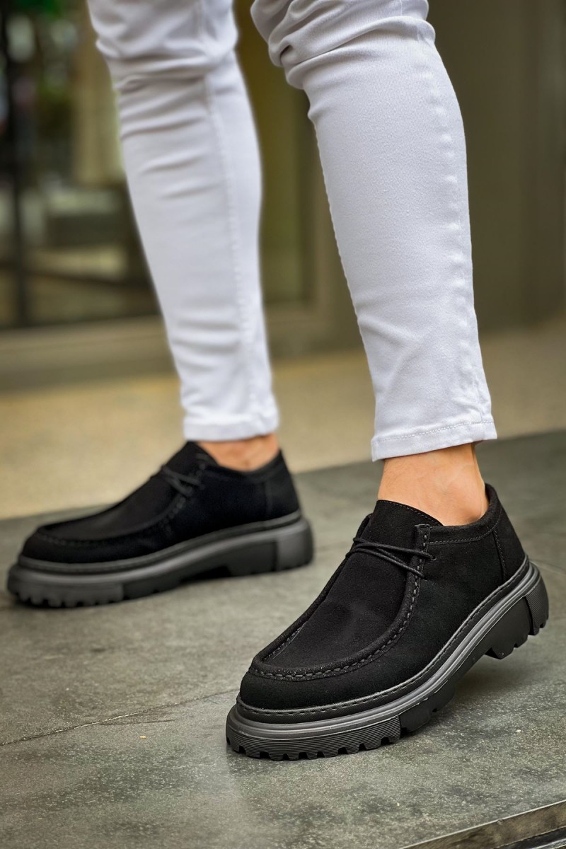 Mens Shoes - Black Suede - 2404