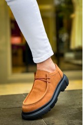 Mens Shoes - Tan Black Suede - 2404