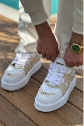 Mens Sneakers - White Beige - 2407