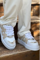 Mens Sneakers - White Beige - 2407
