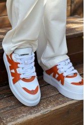 Mens Sneakers - White Orange - 2407