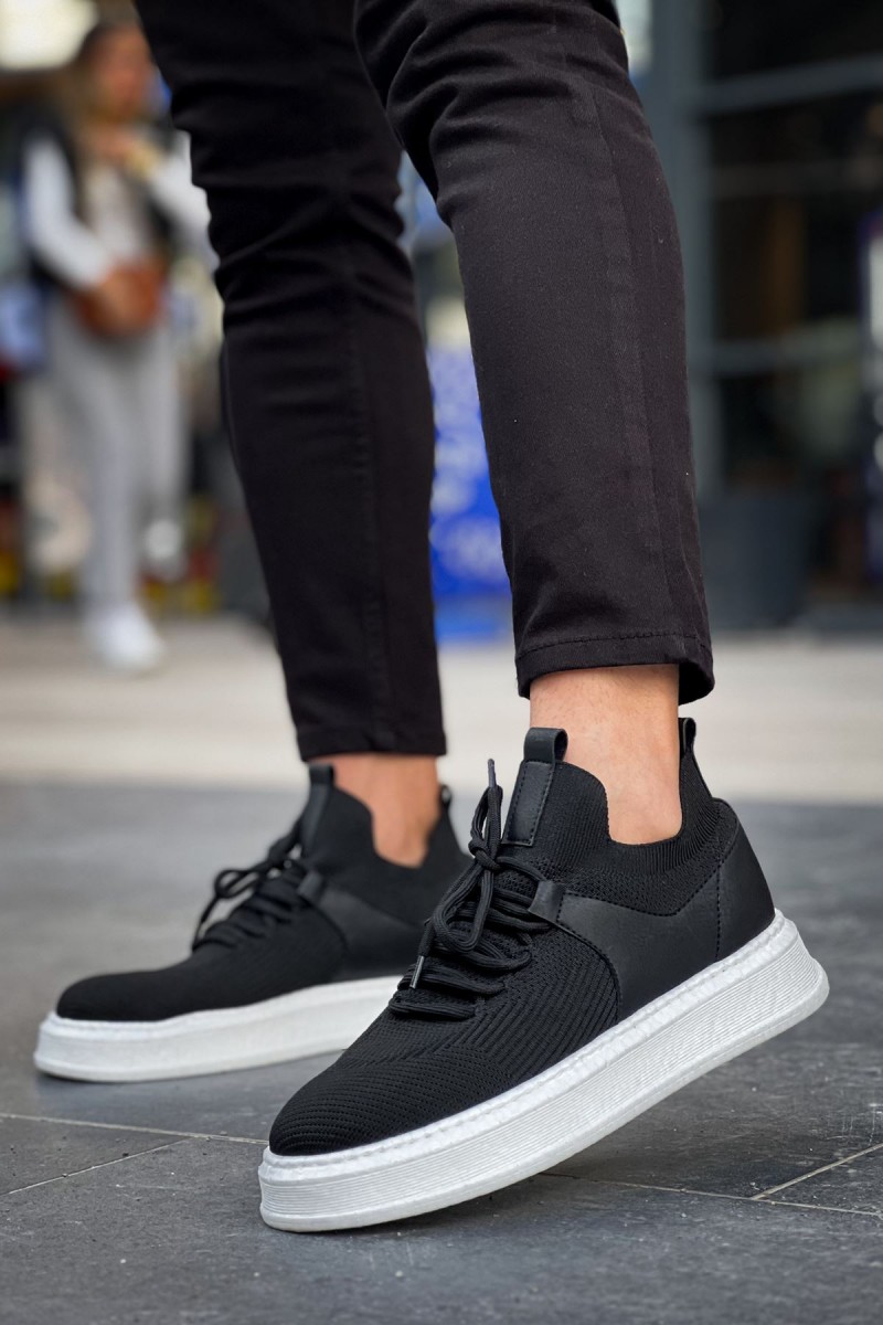 Mens Sneakers - Black White - 2408
