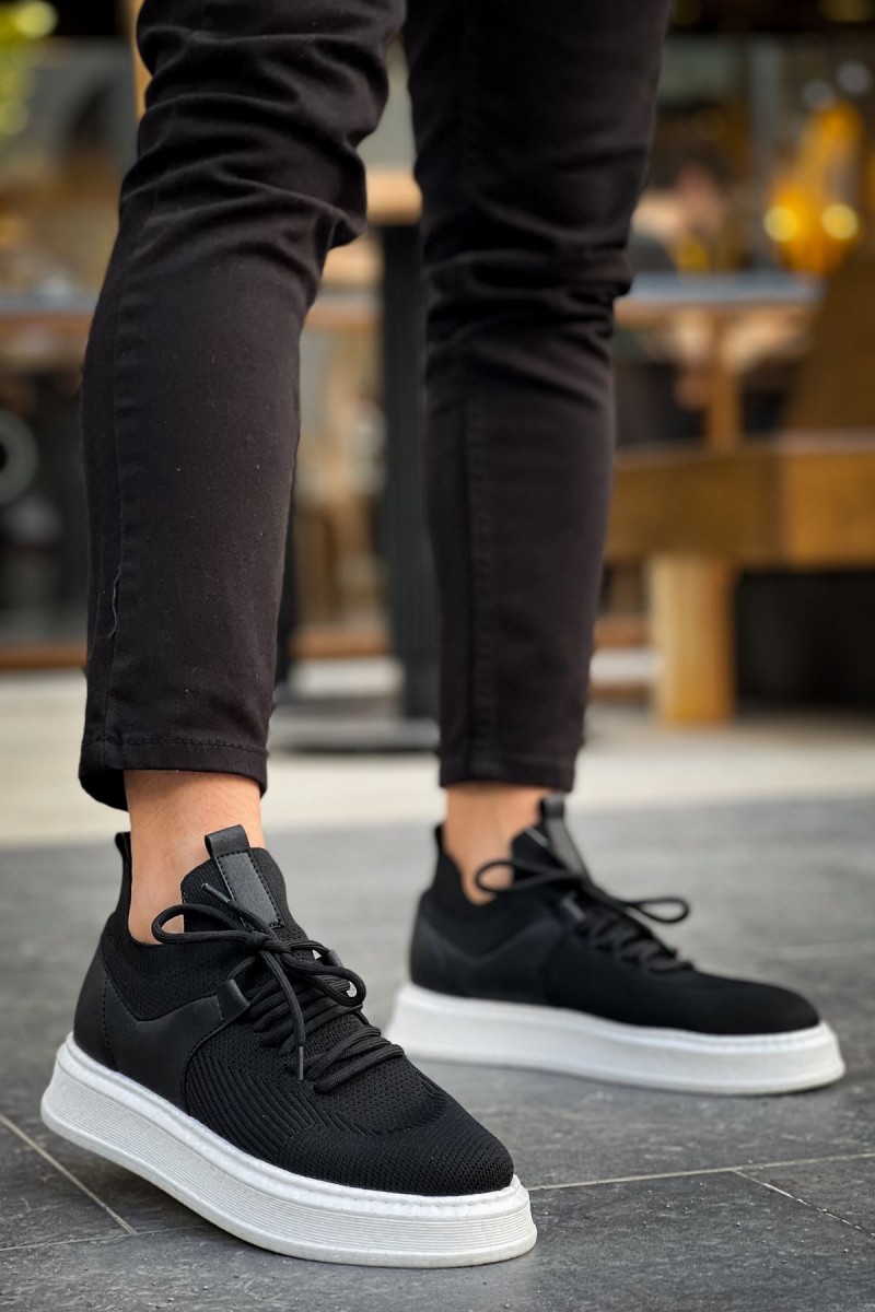 Mens Sneakers - Black White - 2408