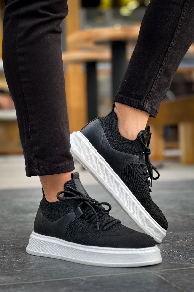 Mens Sneakers - Black White - 2408