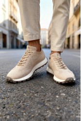 Mens Sneakers - Beige - 2409