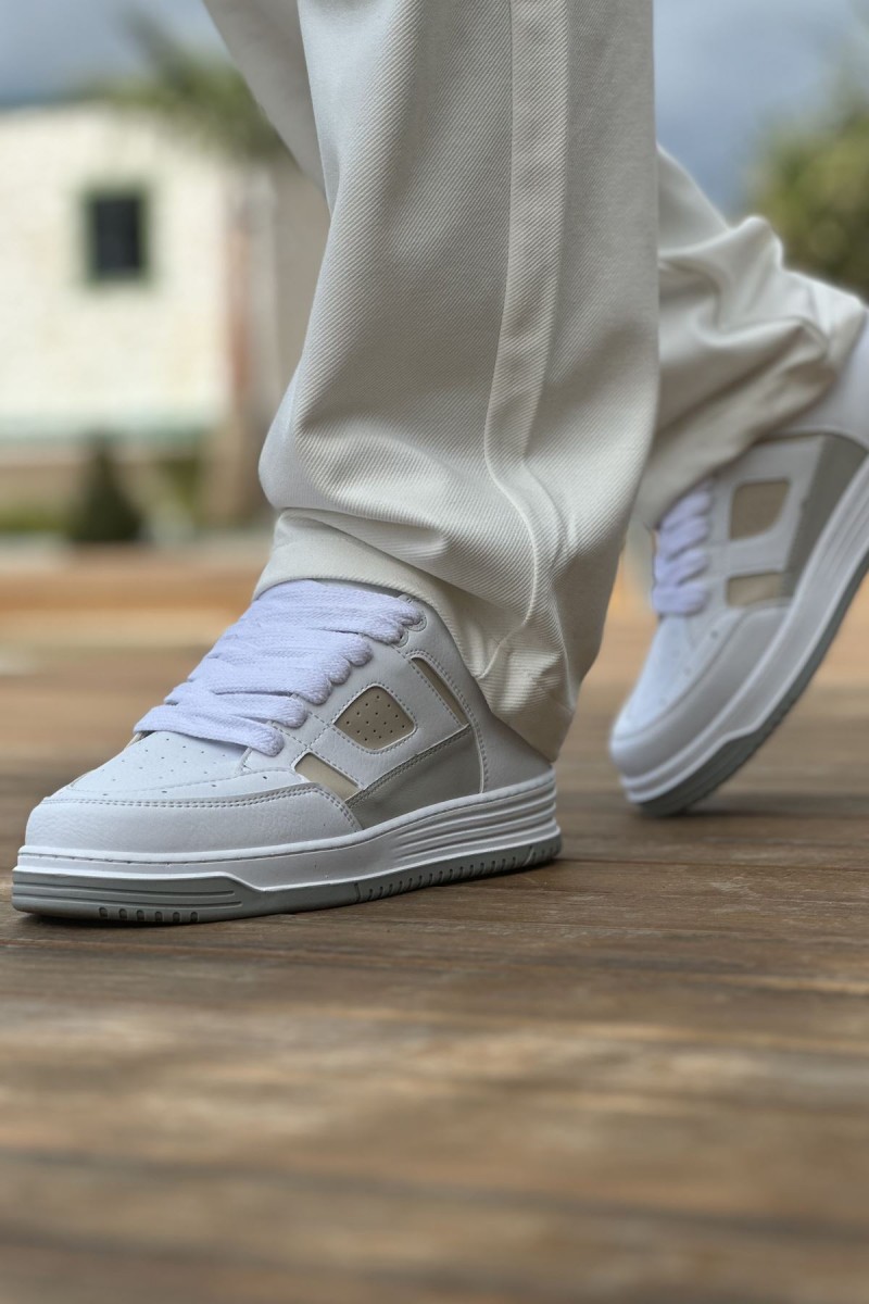 Mens Sneakers - White Beige - 2410