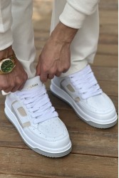Mens Sneakers - White Beige - 2410