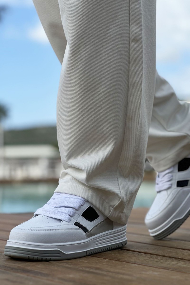 Mens Sneakers - White Black - 2410