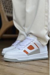 Mens Sneakers - White Orange - 2410