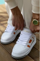 Mens Sneakers - White Orange - 2410