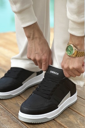 Mens Sneakers - Black White - 2410