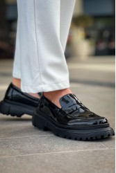 Mens Loafer - Black Patent Leather - 2417