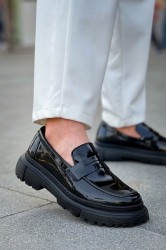 Mens Loafer - Black Patent Leather - 2417