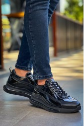 Mens Sneakers - Black Patent Leather - 2419