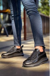 Mens Sneakers - Black Patent Leather - 2419