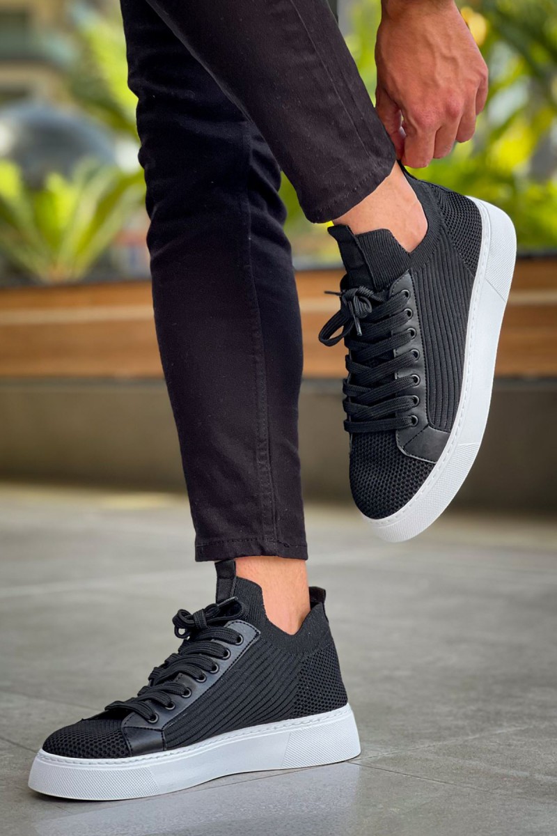 Mens Sneakers - Black White - 2423