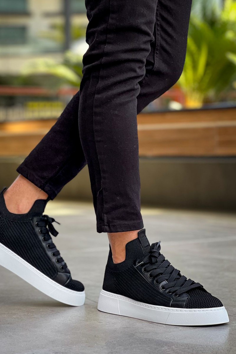 Mens Sneakers - Black White - 2423