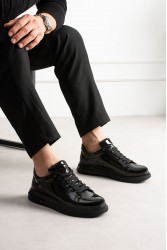 Mens Sneakers - Black Patent Leather - 2457