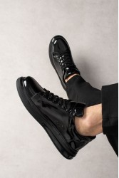 Mens Sneakers - Black Patent Leather - 2457