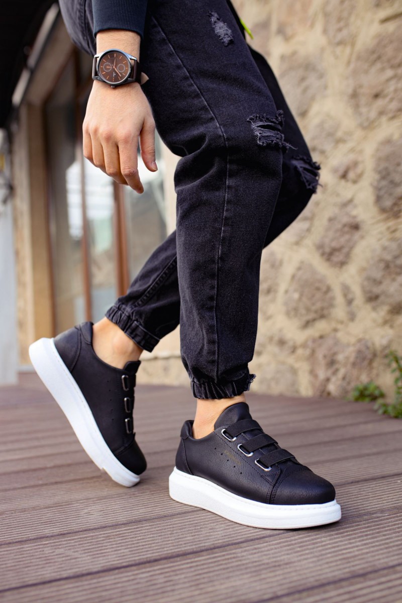 Mens Sneakers - Black White - 253