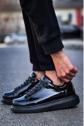 Mens Sneakers - Black Patent Leather - Apollo