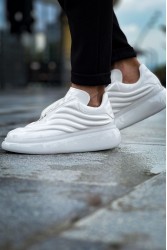 Mens Sneakers - White Patent Leather - 295