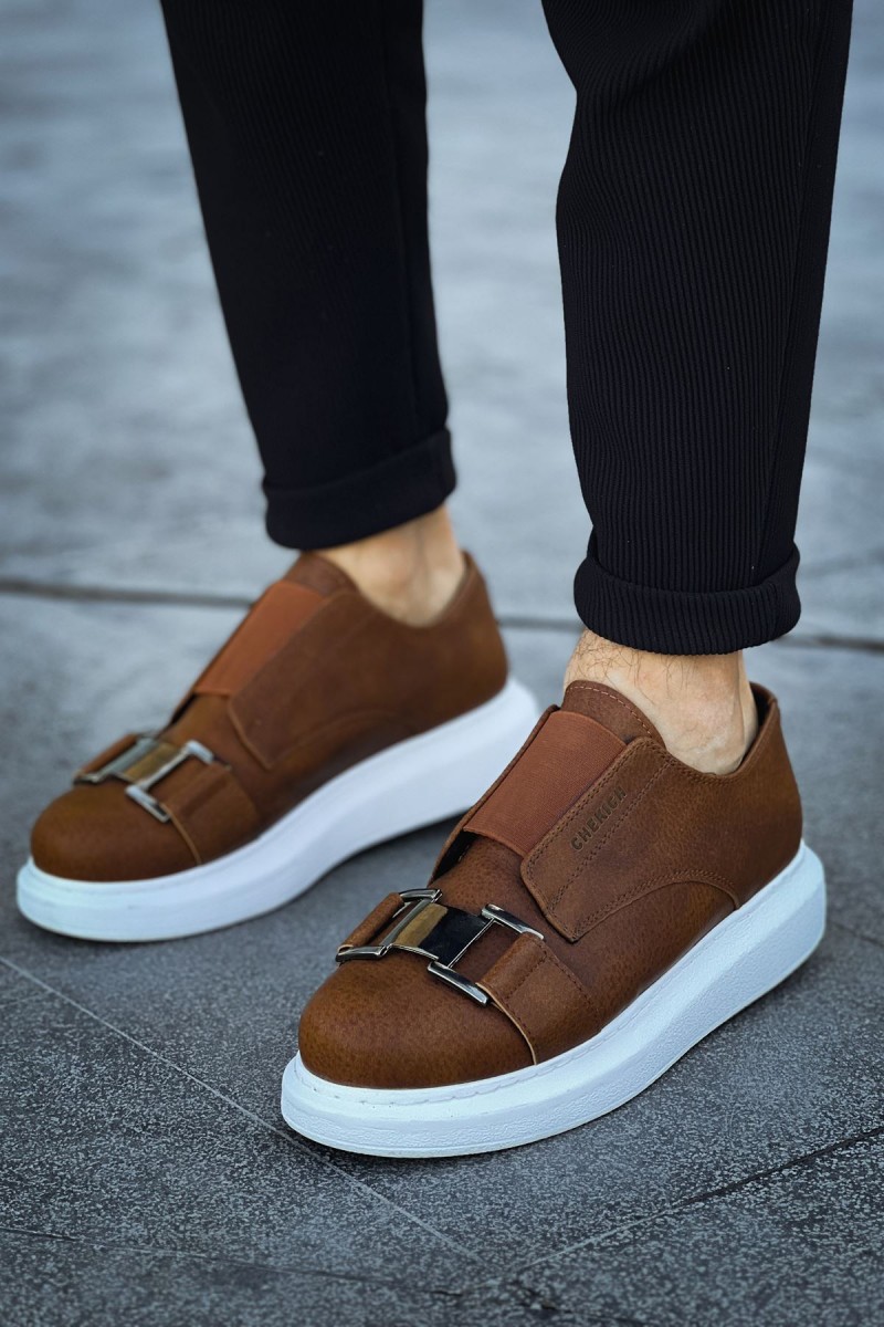 Mens Sneakers - Tan White - 297