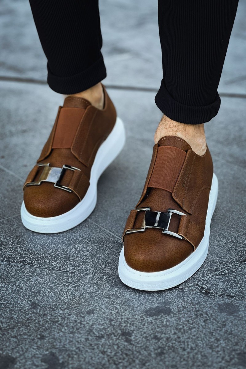 Mens Sneakers - Tan White - 297