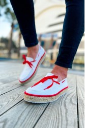 Mens Espadrilles - White Red - 311