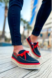 Mens Espadrilles - Black Red - 311