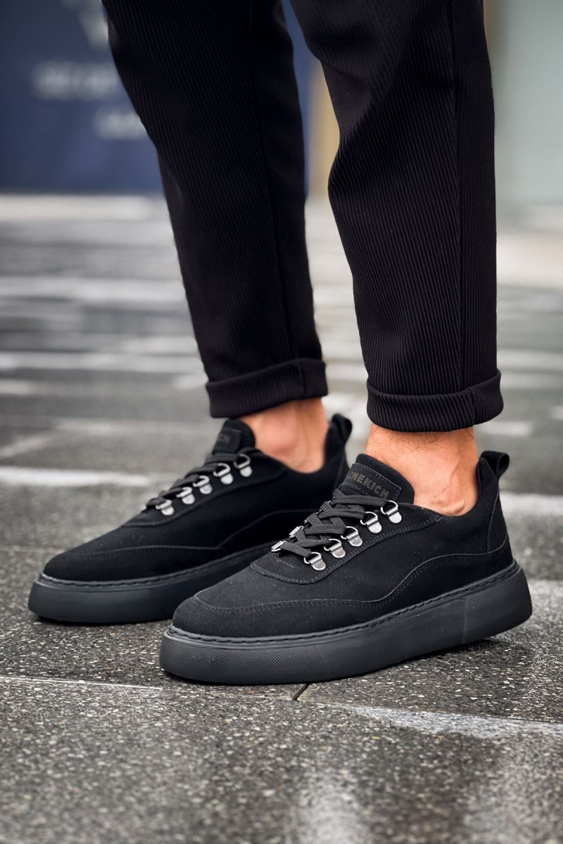 Mens Sneakers - Black Suede - 319