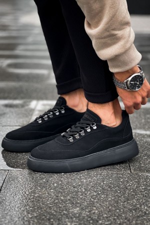 Mens Sneakers - Black Suede - 319