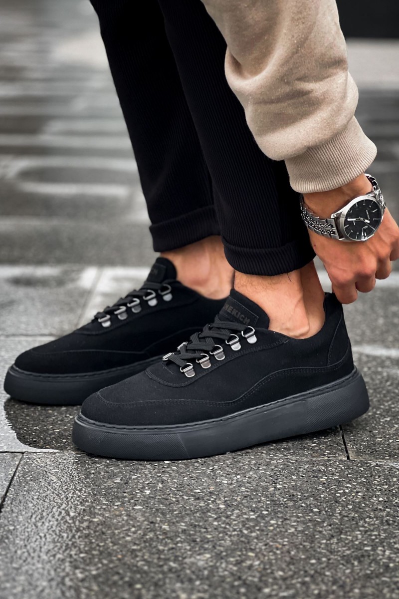 Mens Sneakers - Black Suede - 319
