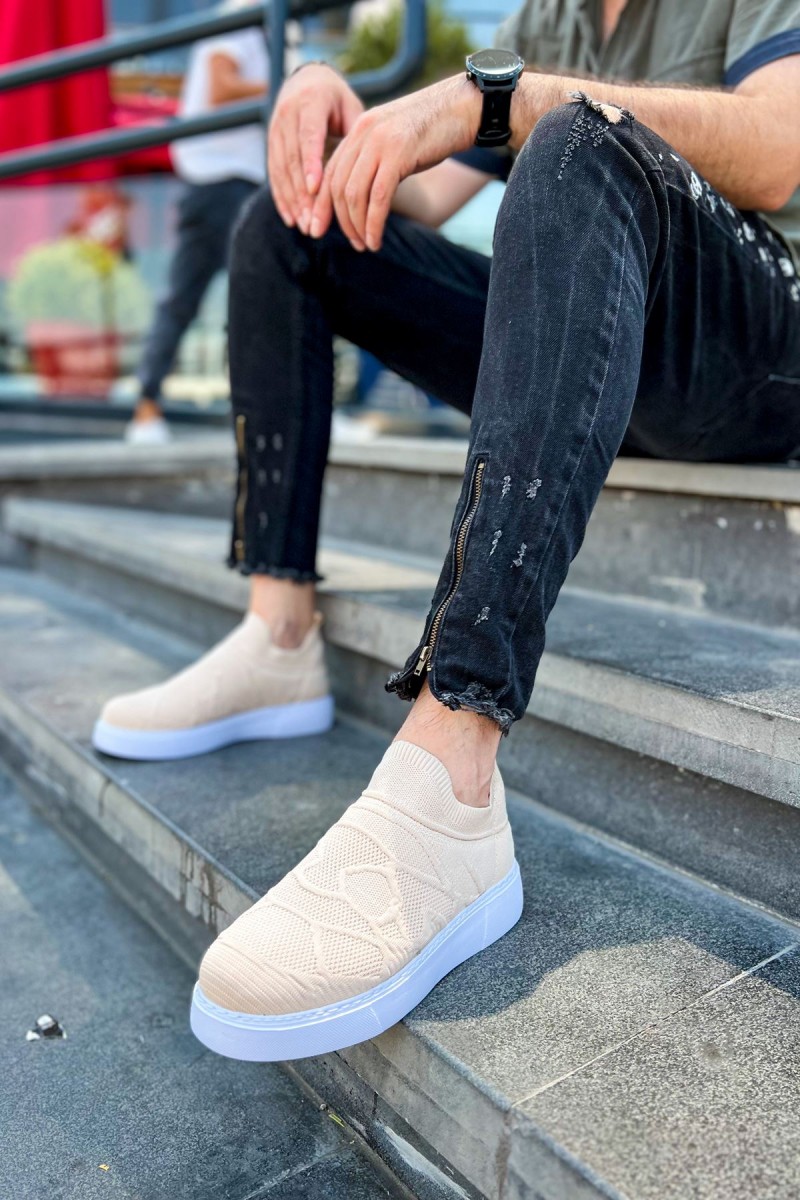 Mens Sneakers - Beige - 411
