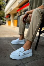 Mens Moccasin - White - 417
