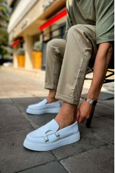 Mens Moccasin - White - 417