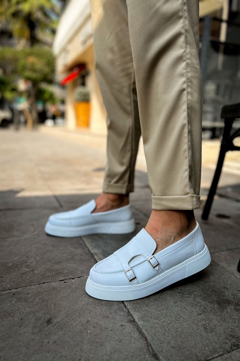 Mens Moccasin - White - 417