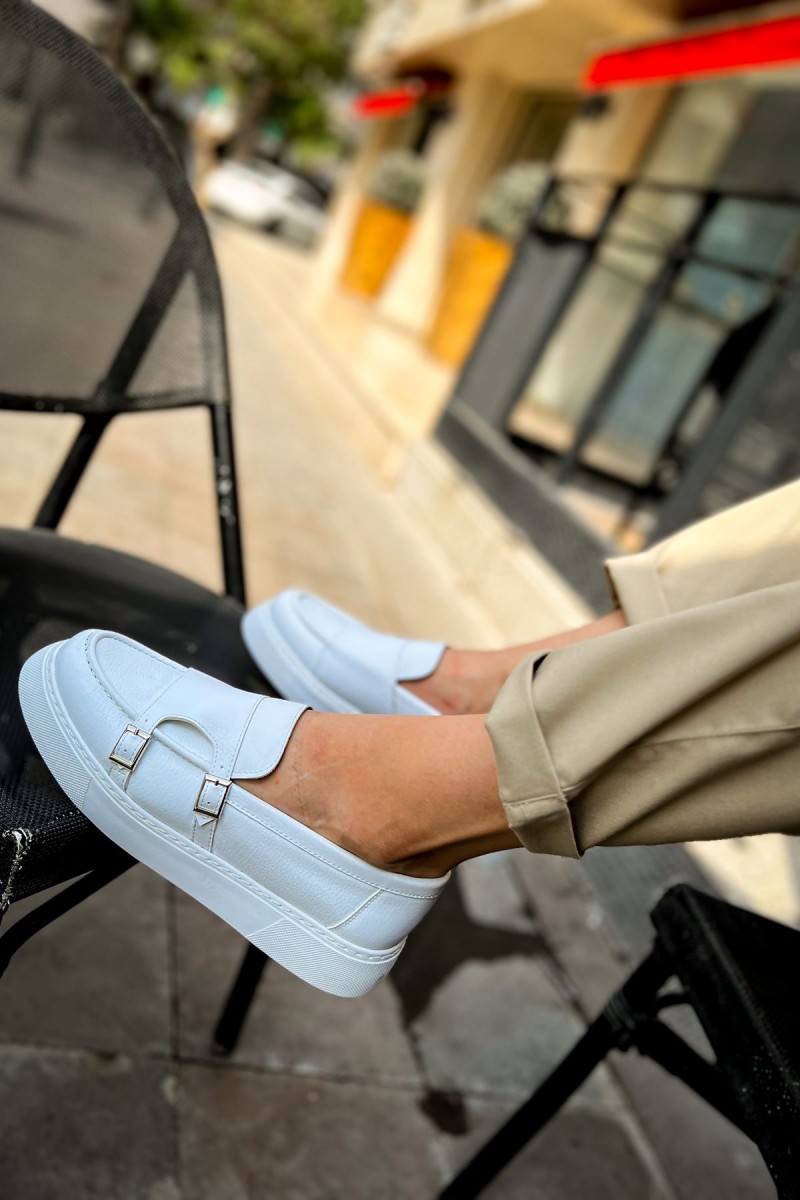 Mens Moccasin - White - 417