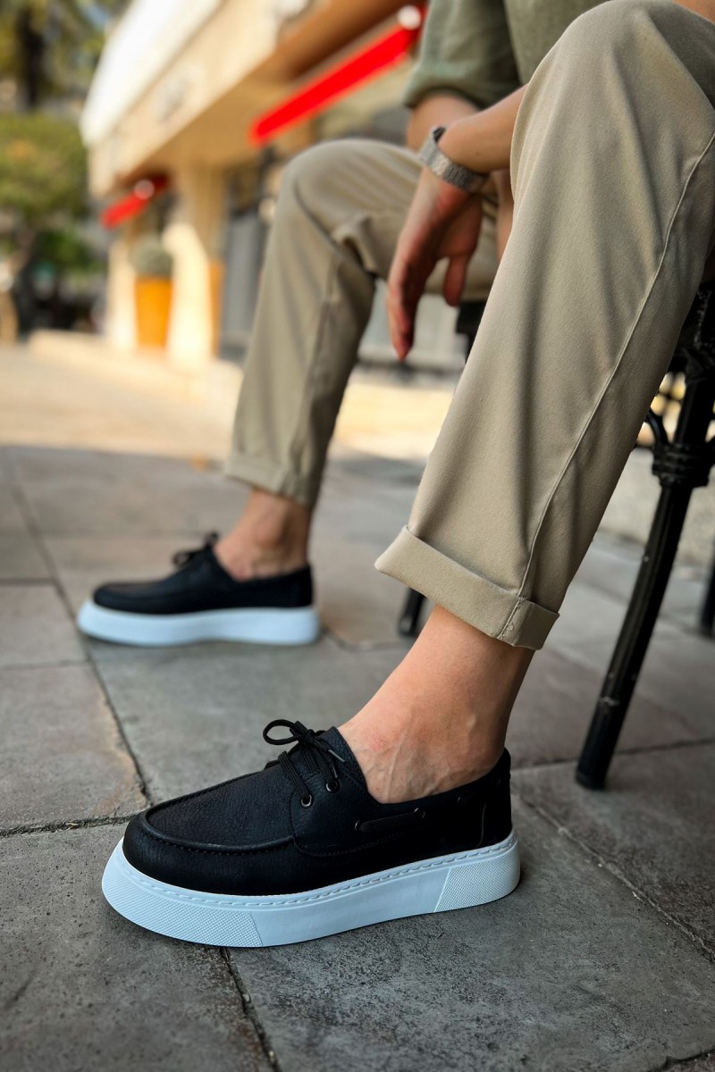Mens Classic Shoes - Black White  - 419